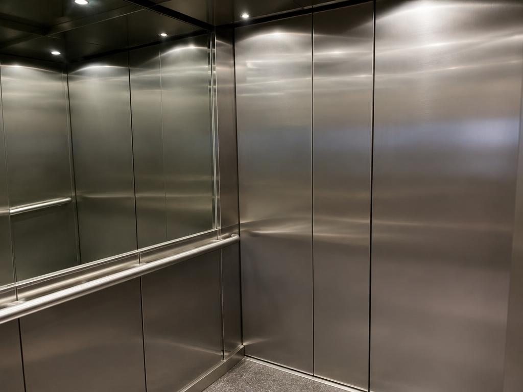 Intérieur d'ascenseur en acier inoxydable protégé